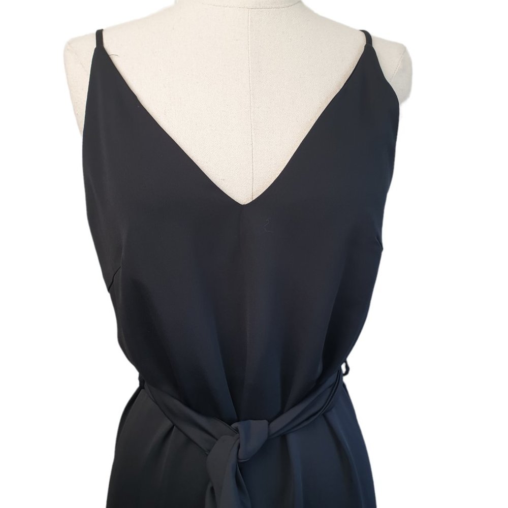 Sheike BNWT | Size 10 | Black Revenge Slip Dress Spaghetti Strap Side Slit Belt - Picture 3 of 10
